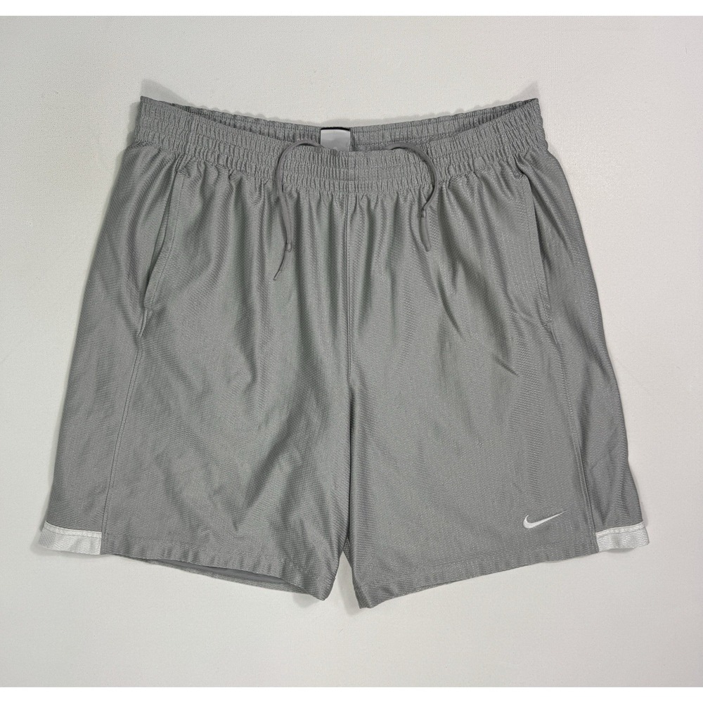 Nike Basketball Shorts Men's XL Grey Shiny Dazzle Baggy Swoosh Y2K Gym Active